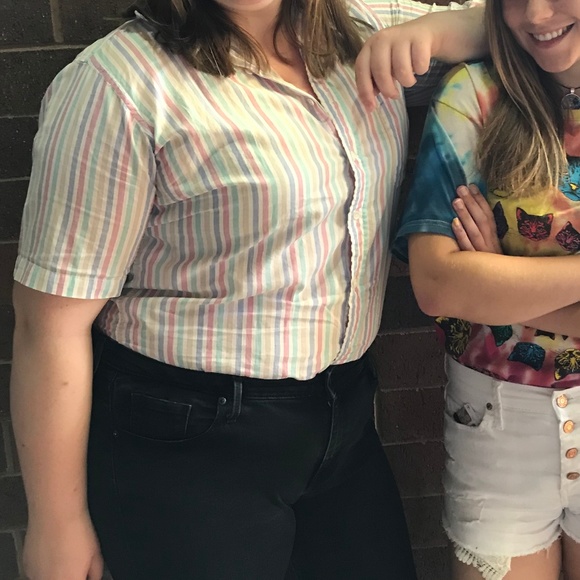 Other - Pride Rainbow Striped Button Down Dad Shirt